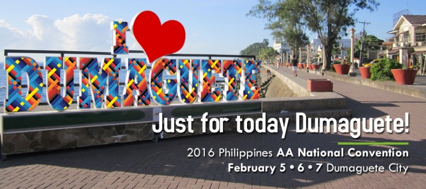 Official cover banner for the 34th Annual 2016 Philippines AA National Convention published on DumagueteAA.org during the 2015 convention launch.