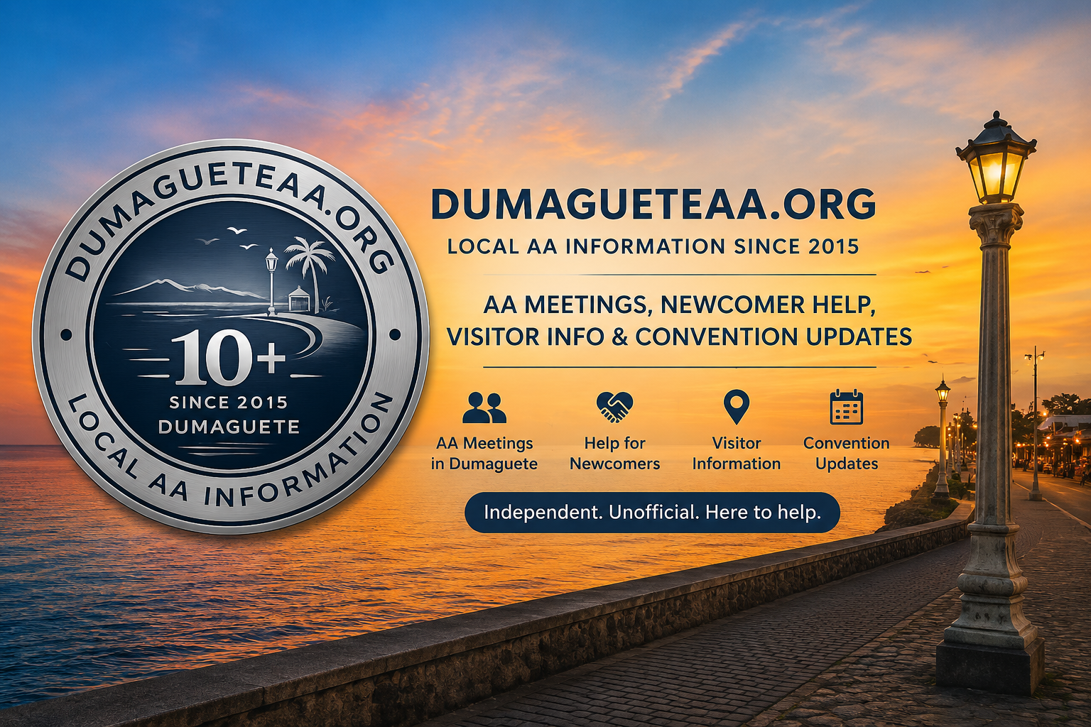 DumagueteAA.org independent local AA information resource serving Dumaguete since 2015